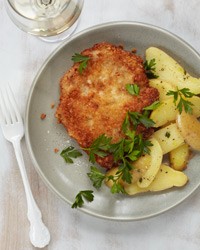 Pork schnitzel with warm potato salad