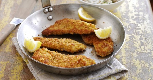 Pork schnitzel with warm potato salad