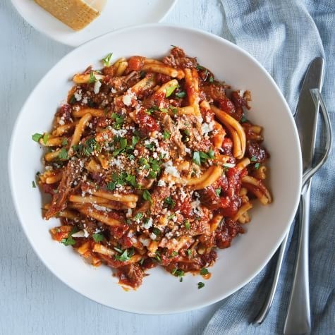 Pork shoulder, pancetta & herb ragù with penne
