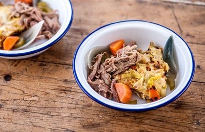 Pork shoulder with bubble and squeak