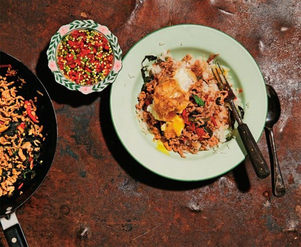 Pork stir-fried with holy basil (Pad krapow moo)