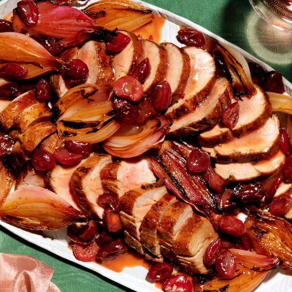 Pork tenderloin with agrodolce cherries 