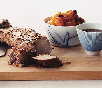 Pork tenderloin with apricot mustard