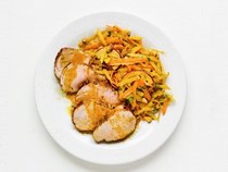 Pork tenderloin with carrot-beet salad 