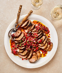 Pork tenderloin with cherry and chipotle salsa