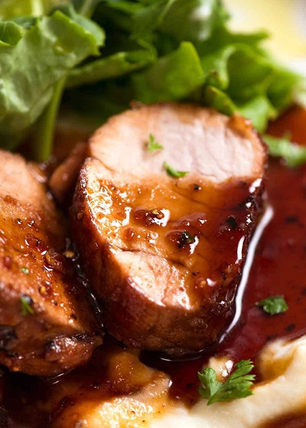 Pork tenderloin with honey garlic sauce