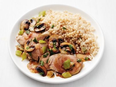 Pork tenderloin with mushrooms and couscous