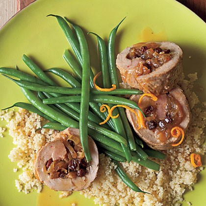 Pork tenderloin with orange compote