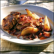 Pork tenderloin with pears and sweet sherry