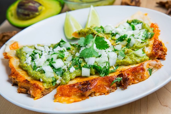 Pork tinga quesadillas