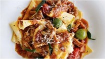 Pork, tomato and olive ragu