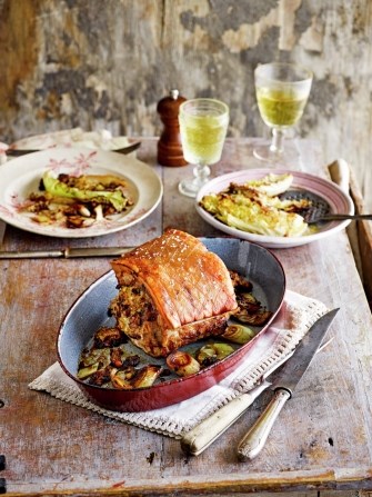 Pork with apple & herb stuffing