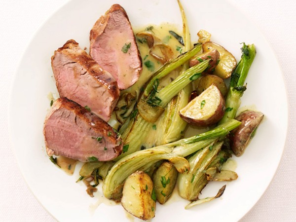 Pork with fennel and potatoes