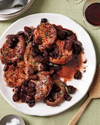 Pork with grapes and tarragon
