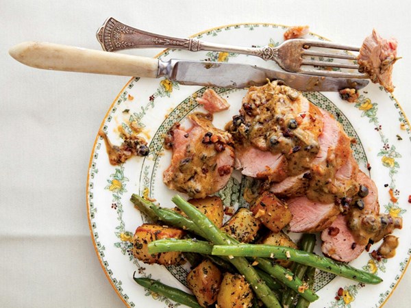 Pork with juniper berries & potatoes [Villa Roncalli]
