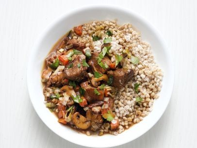 Pork with mushrooms and barley
