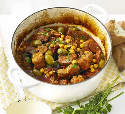 Pork with paprika and olives