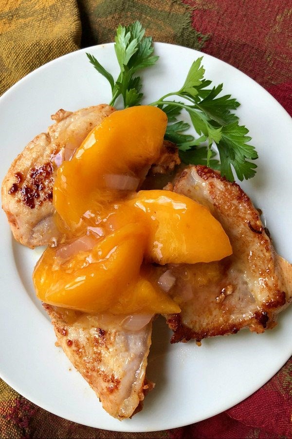 Pork with peach sauce
