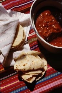 Pork with red chile sauce (Carne con chile colorado)