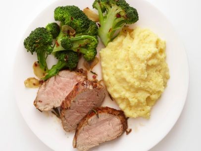 Pork with rosemary polenta