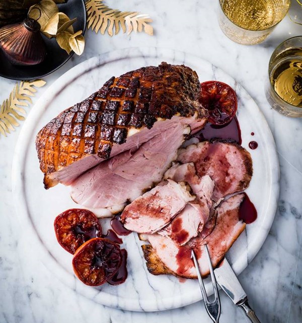 Port, clementine and 5 spice ham