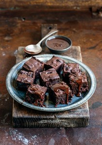 Port-soaked sultana & dark chocolate brownie