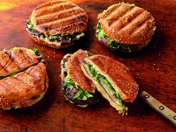 Portabello mushroom and cheese panini