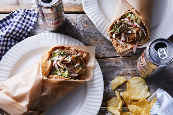 Portable pork sandwich (an homage to my favorite purveyor of pork at the flea)