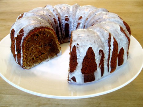 Porterfield pumpkin bundt with snow white glaze