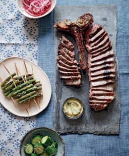 Porterhouse steak with uni butter