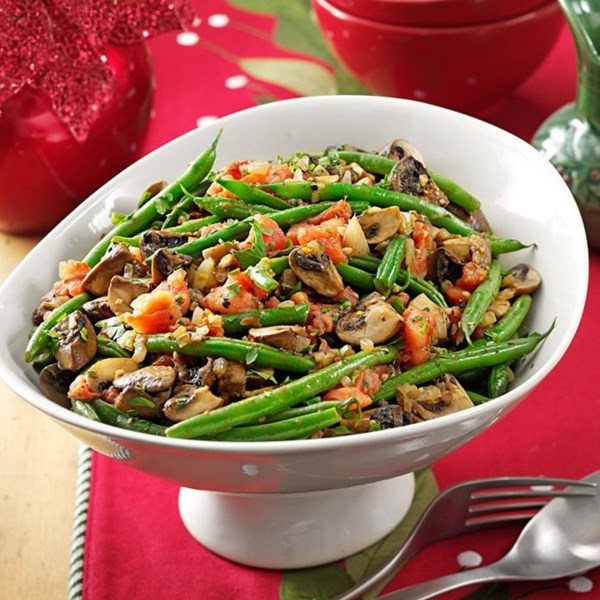 Portobello & green bean saute