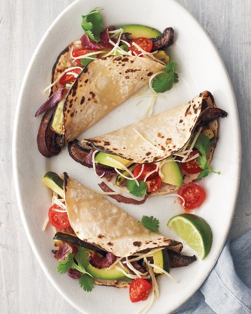 Portobello-and-zucchini tacos