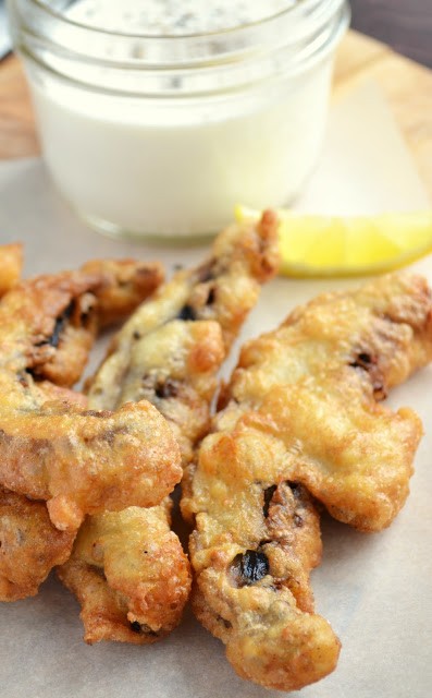 Portobello fries with Meyer lemonnaise