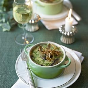 Portobello mushroom and chestnut baked custards