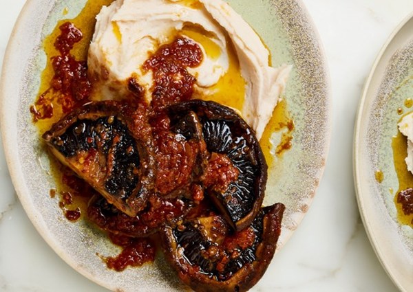 Portobello steaks and butter bean mash 