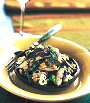 Portobellos stuffed with corn and mushrooms