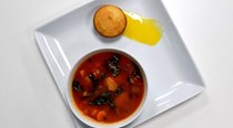 Portuguese bean soup with cornbread and liliko'i butter [Relle Lum]