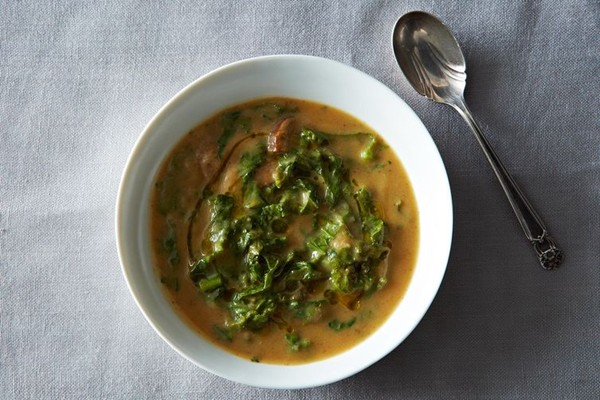 Portuguese caldo verde with cauliflower (Caul-do verde)