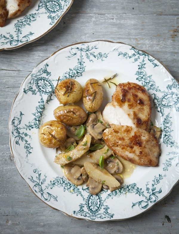 Posh chicken fricassée with artichokes