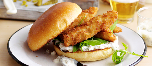 Posh fish finger sandwiches