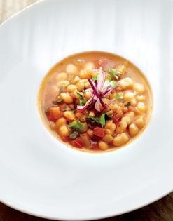 Posole with chayote and poblano peppers