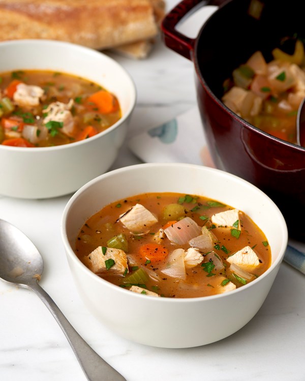 Post-Thanksgiving turkey vegetable soup