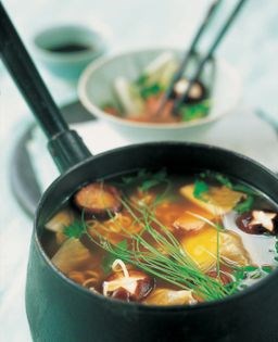 Pot-cooked duck and green vegetables (Kamo nabe)