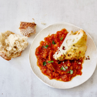 Pot-roast cauliflower with butternut tomato sauce 