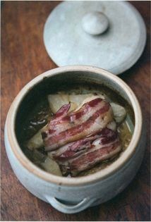 Pot-roast eel with Jerusalem artichokes