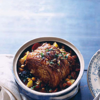 Pot-roast veal with chick peas 