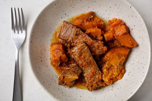 Pot roast with kimchi + sweet potatoes