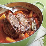 Pot roast with parsnips, turnips and pearl onions