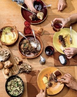 Pot roast with porcini and mashed potatoes [Eugenia Bone]
