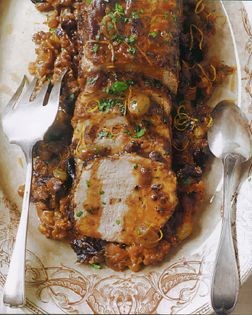 Pot-roasted pork loin with fall fruits